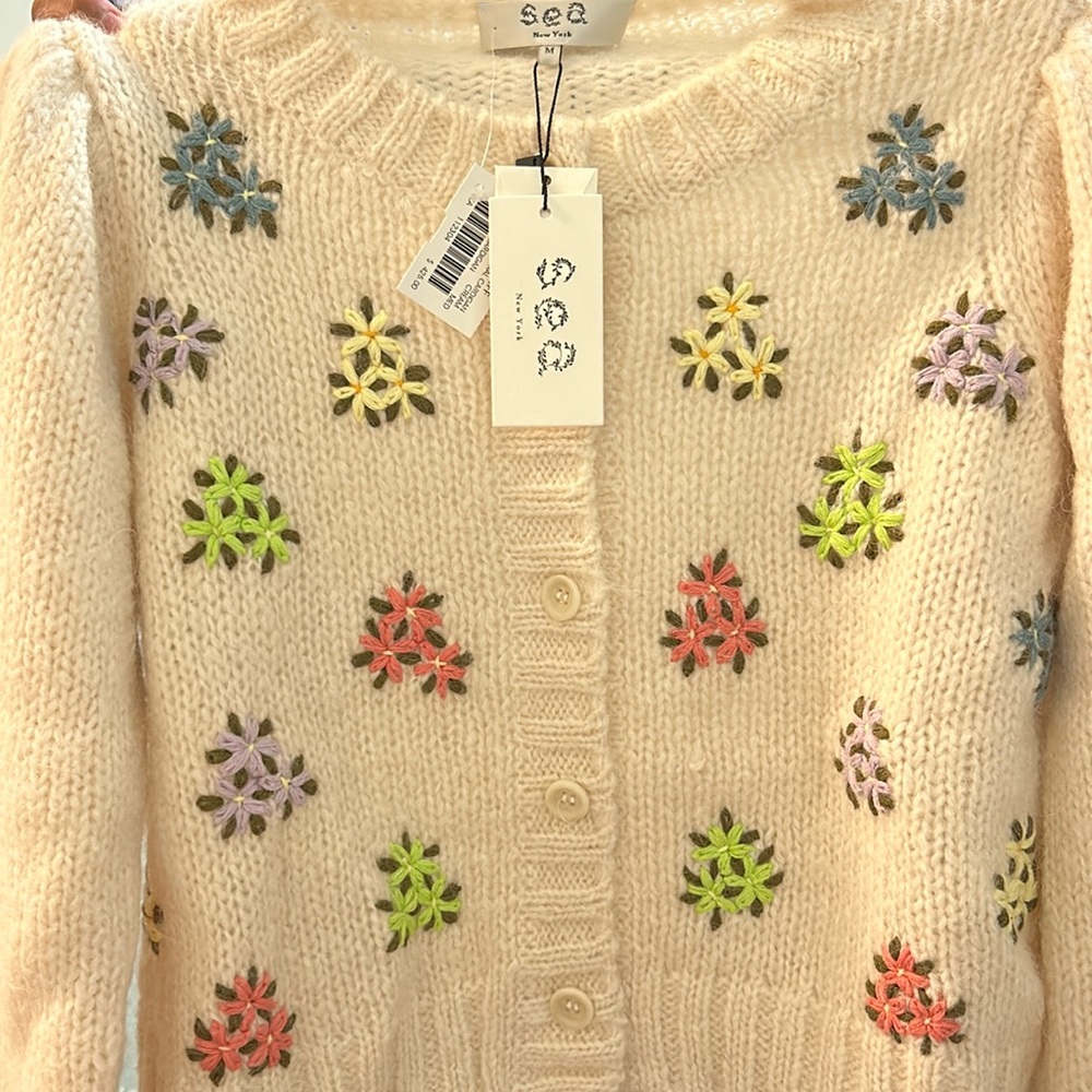 Floral EMB cardigan